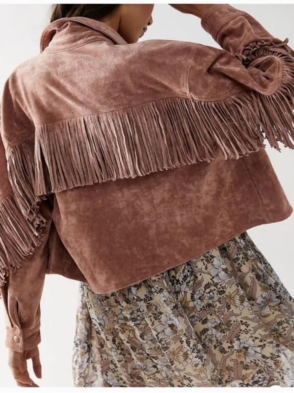 BLANKNYC x FREE PEOPLE Twist and Shout Vegan Suede Fringe Jacket